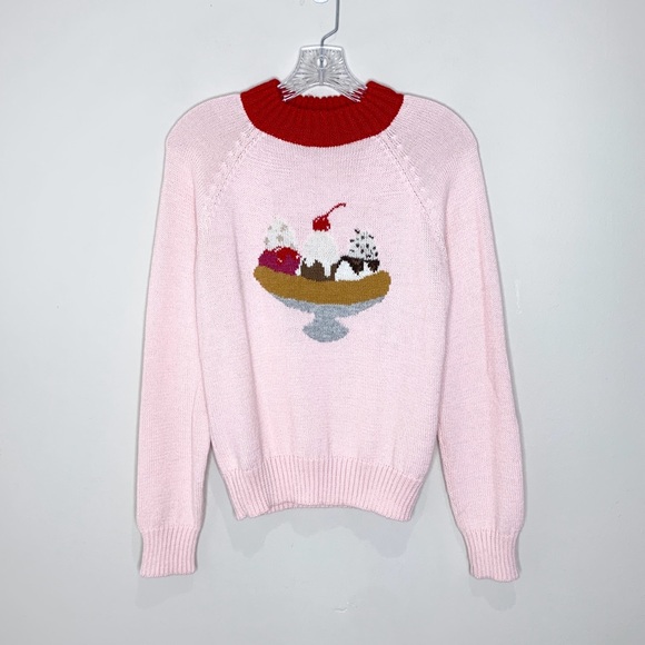 Rachel Antonoff Banana Split Alpaca Wool Blend Sweater (Sz S) Light Pink - Picture 4 of 13